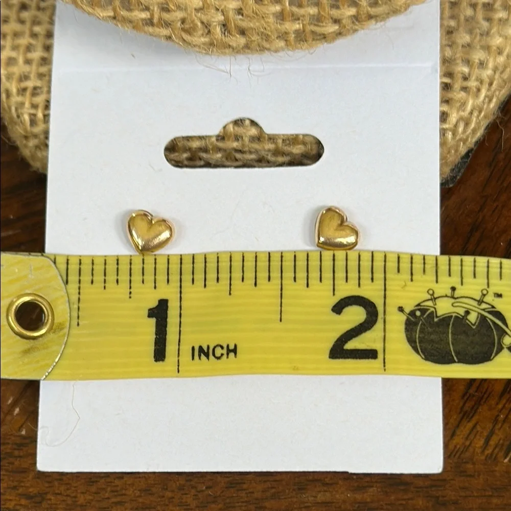 Children's Small 14K Gold Heart Stud Earrings